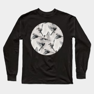 Sparrow Flight - monochrome Long Sleeve T-Shirt